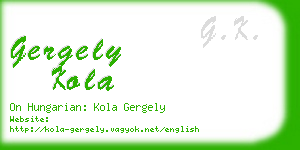 gergely kola business card